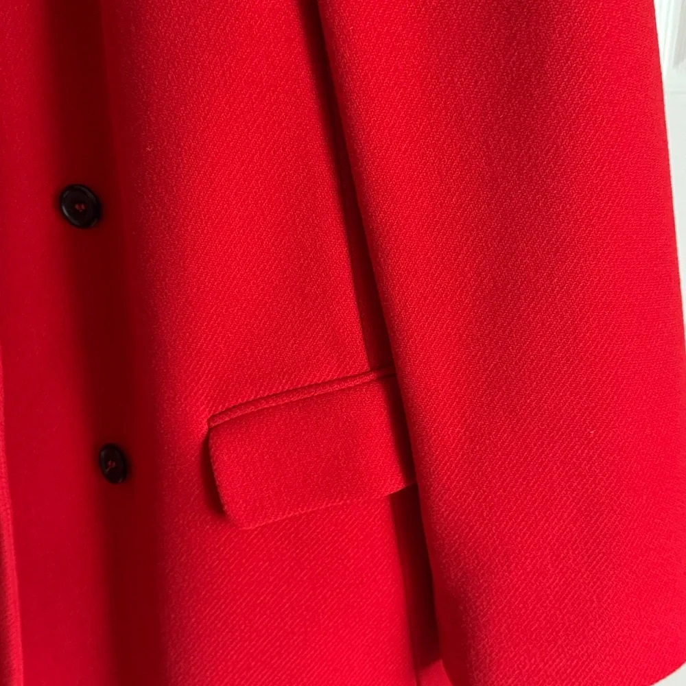 Zara Women's Vibrant Red Coat - Picture 4 of 6